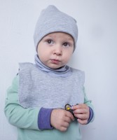 Воротничок теплый серый меланж